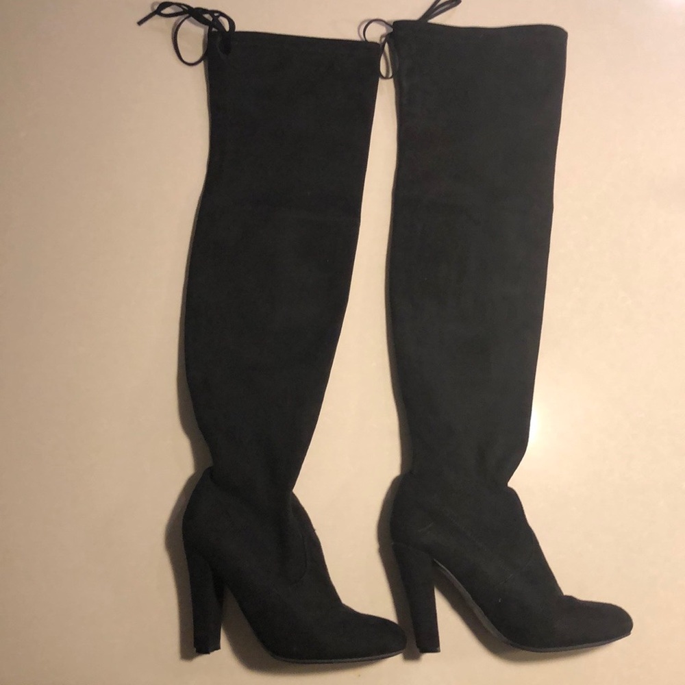 Steve Madden Gorgeous Over the Knee Black Boots